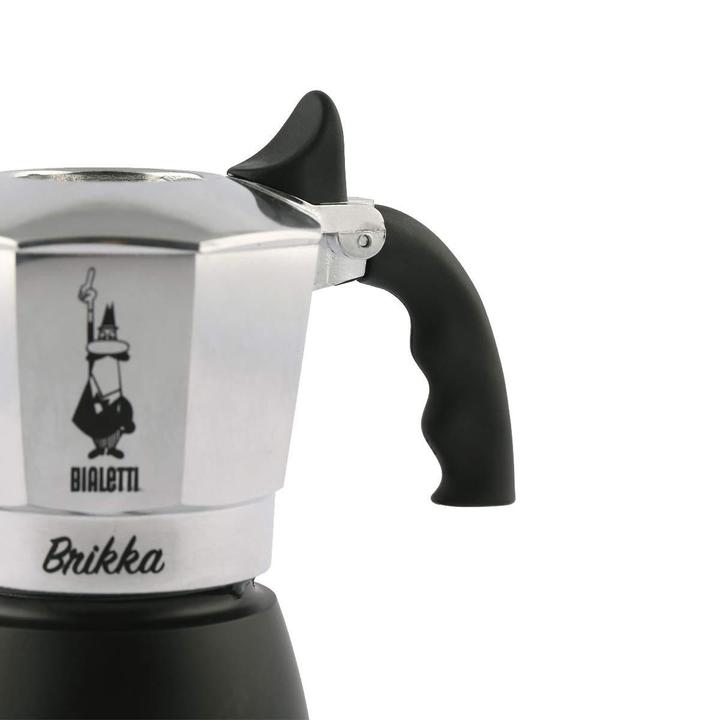 4-cup mocha coffee maker, BRIKKA, silver and black by Bialetti